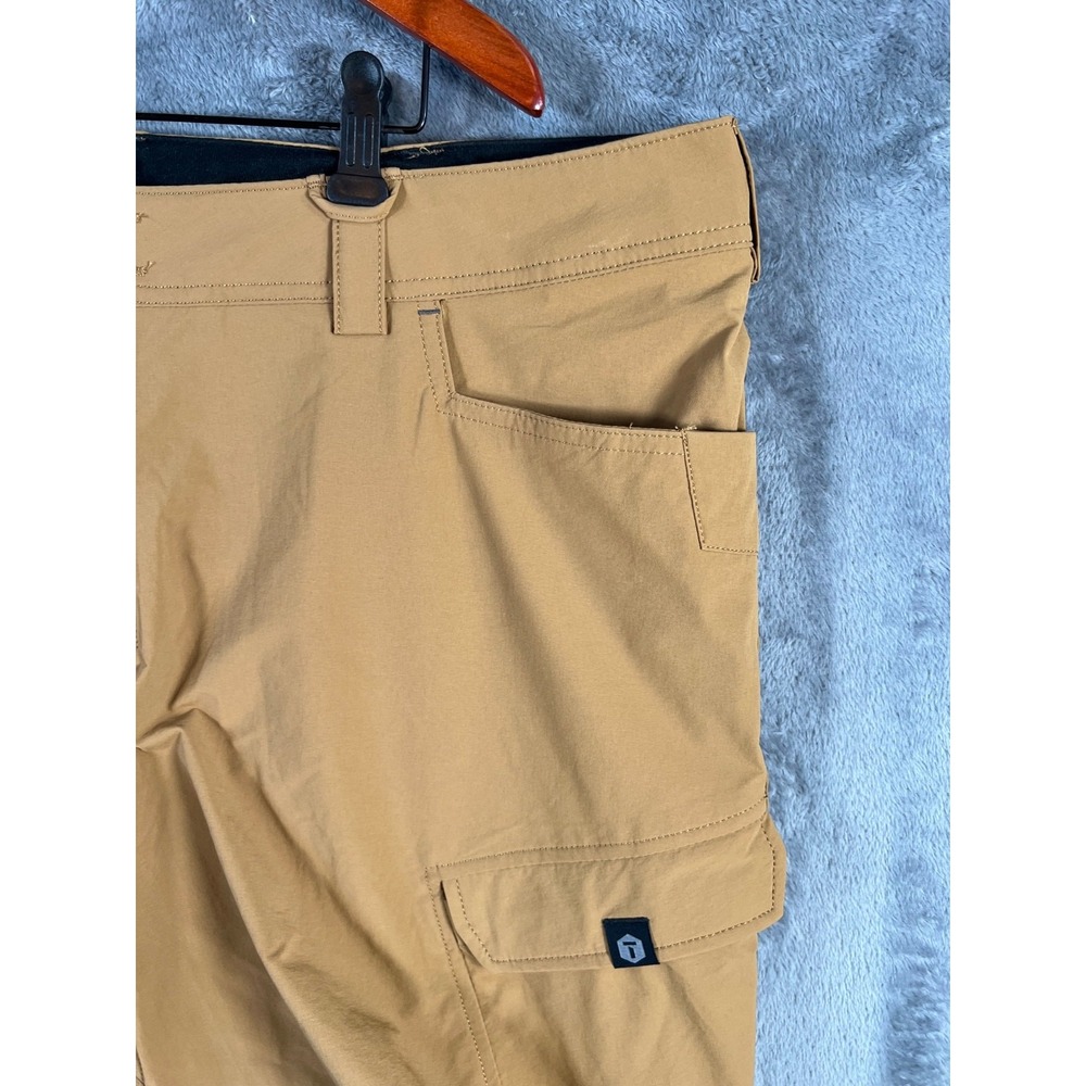 Truewerk T1 WerkShort Mens 42x11 Brown Work Cargo Performance Stretch Shorts - Picture 8 of 15
